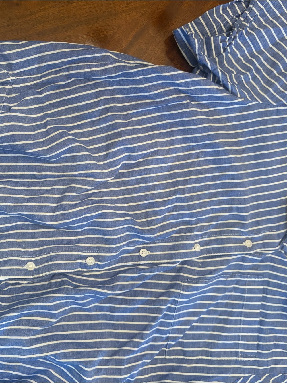 women’s  Blue Striped Button-Up Shirt